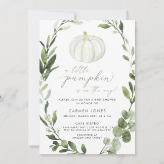En liten knumpkin Fall Baby Shower Gender Neutral Inbjudningar