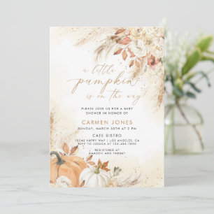 En liten knumpkin Fall Baby Shower Gender Neutral Inbjudningar