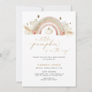 En liten knumpkin Fall Baby Shower Gender Neutral Inbjudningar