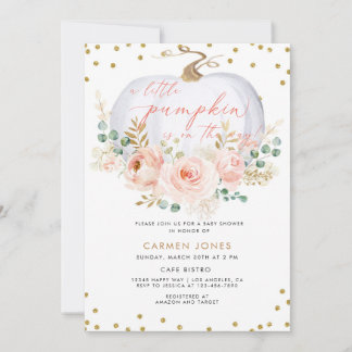 En liten knumpkin Fall Baby Shower Gender Neutral Inbjudningar