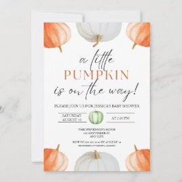 En liten knumpkin Fall Baby Shower Gender Neutral Inbjudningar