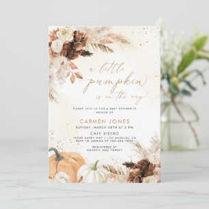 En liten knumpkin Fall Baby Shower Gender Neutral Inbjudningar