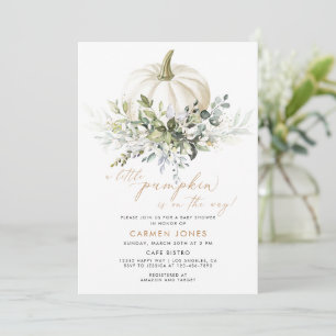 En liten knumpkin Fall Baby Shower Gender Neutral Inbjudningar