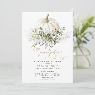 En liten knumpkin Fall Baby Shower Gender Neutral Inbjudningar
