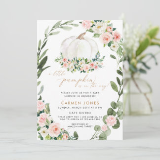 En liten knumpkin Fall Baby Shower Gender Neutral Inbjudningar