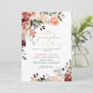 En liten knumpkin Fall Baby Shower Gender Neutral Inbjudningar