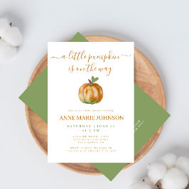 En liten knumpkin Fall Baby Shower Gender Neutral Inbjudningar