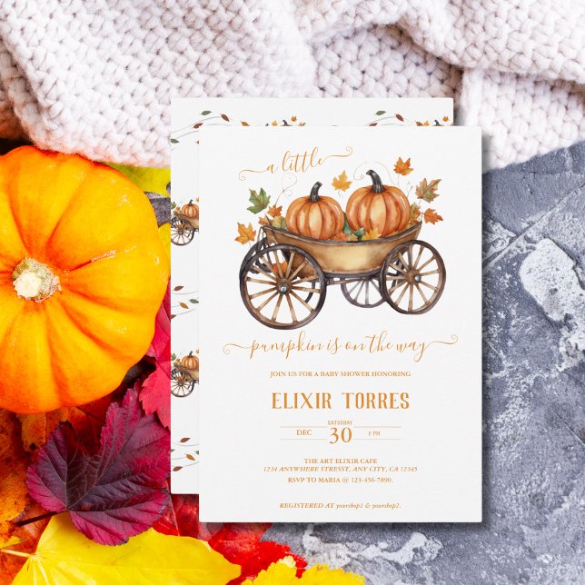 En liten knumpkin Fall Baby Shower Gender Neutral Inbjudningar (Skapare uppladdad)
