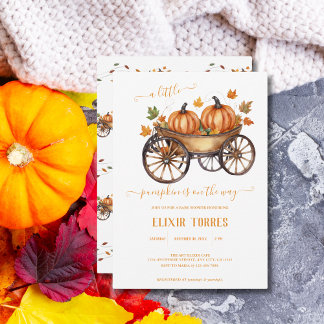 En liten knumpkin Fall Baby Shower Gender Neutral Inbjudningar