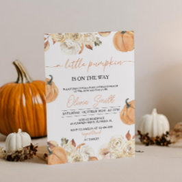 En liten knumpkin Fall Baby Shower Gender Neutral Inbjudningar