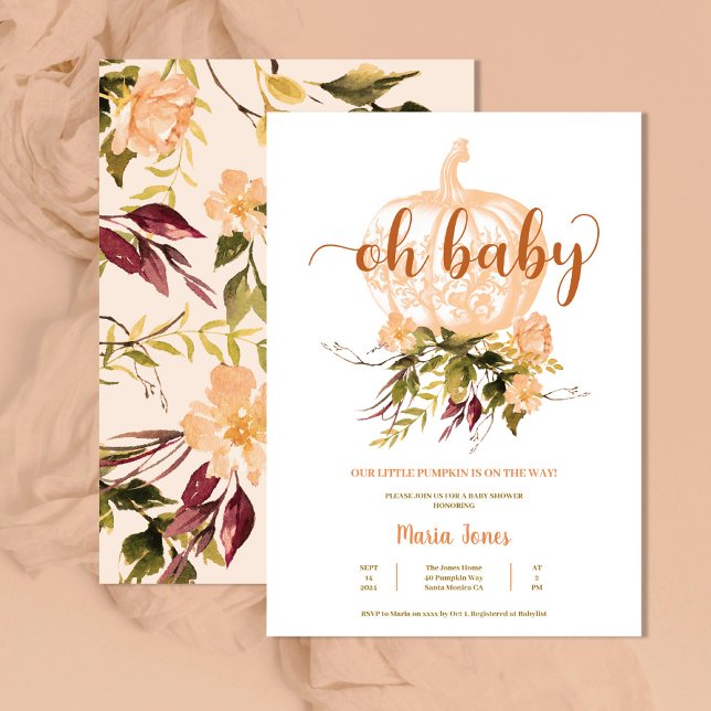 En liten knumpkin Fall Baby Shower Gender Neutral Inbjudningar (Skapare uppladdad)