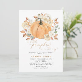 En liten knumpkin Fall Baby Shower Gender Neutral Inbjudningar