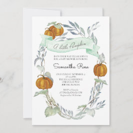 En liten knumpkin Fall Baby Shower Gender Neutral Inbjudningar
