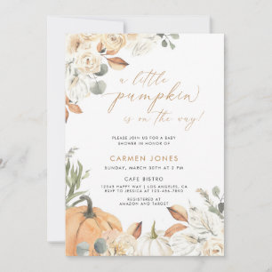 En liten knumpkin Fall Baby Shower Gender Neutral Inbjudningar
