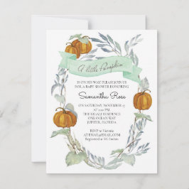 En liten knumpkin Fall Baby Shower Gender Neutral Inbjudningar