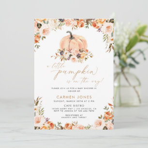 En liten knumpkin Fall Baby Shower Gender Neutral Inbjudningar