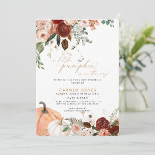 En liten knumpkin Fall Baby Shower Gender Neutral Inbjudningar