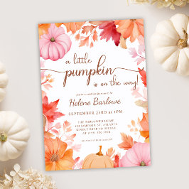 En liten knumpkin Fall Baby Shower Inbjudningar