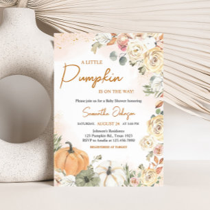 En liten knumpkin Fall Baby Shower Inbjudningar