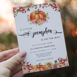 En liten knumpkin Fall Baby Shower Kön neutralt Inbjudningar