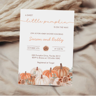 En liten knumpkin Fall Baby Shower Kön neutralt Inbjudningar