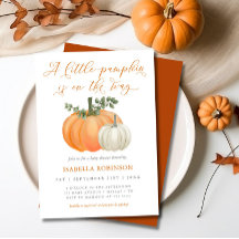 En liten knumpkin Fall Baby Shower | Kön neutralt