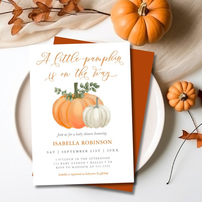 En liten knumpkin Fall Baby Shower | Kön neutralt Inbjudningar (little pumpkin fall baby shower invitation
)
