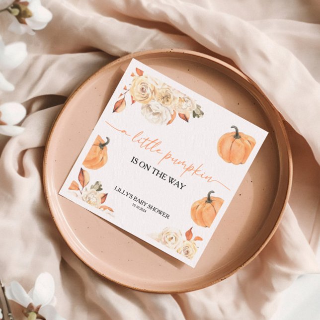 En liten knumpkin Fall Baby Shower Pappersservett (Skapare uppladdad)