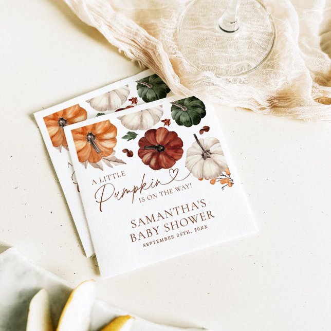 En liten knumpkin Fall Baby Shower Pappersservett (Skapare uppladdad)