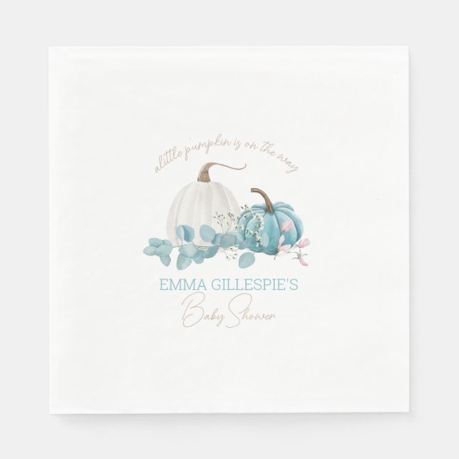 En liten knumpkin Fall Baby Shower Pappersservett (Framsidan)