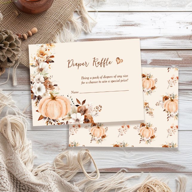 En liten knumpkin Fall Baby Shower Raffle Tilläggskort (Skapare uppladdad)