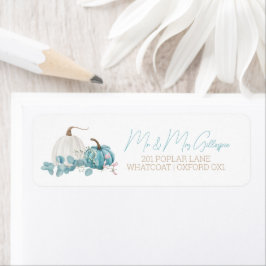 En liten knumpkin Fall Baby Shower Returadress Etikett