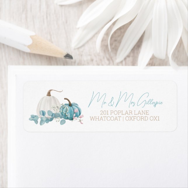 En liten knumpkin Fall Baby Shower Returadress Etikett (Insitu)