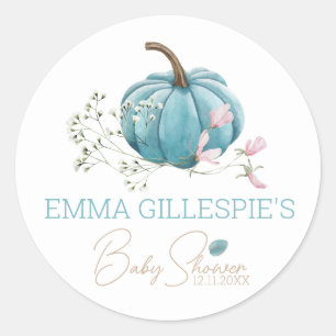 En liten knumpkin Fall Baby Shower Runt Klistermärke