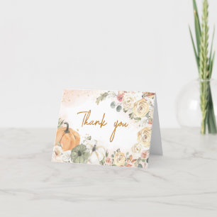 En liten knumpkin Fall Baby Shower Tack Kort