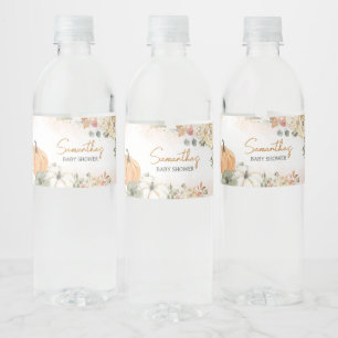 En liten knumpkin Fall Baby Shower Vattenflaskor Etikett