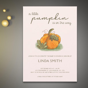 En liten knumpkin Fall Girl Baby Shower Inbjudningar