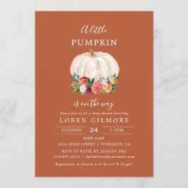 En liten knumpkin-höstbabystövel inbjudningar