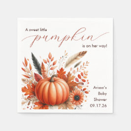 En liten knumpkin-höstbabystövel pappersservett