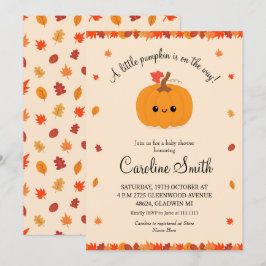 En liten knumpkin-hösten-babystövel inbjudningar