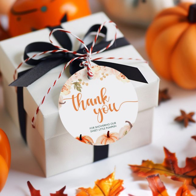 En liten knumpkin höstfälla för höstfällor gåvor etiketter (Skapare uppladdad)