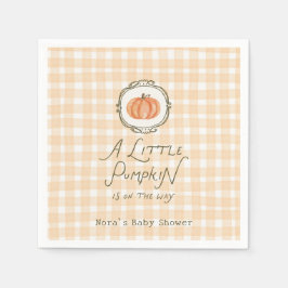 En liten knumpkin Whimsical Gingham Baby Shower Pappersservett