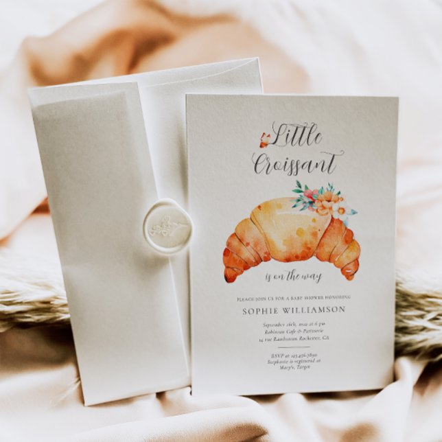 En liten kroissant är på väg att visa sig vara en  inbjudningar (Skapare uppladdad)