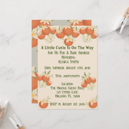 En liten kutie är på väg mot Blommar-pastel i Oran Inbjudningar