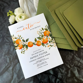 En liten kutie är på väg mot Tangerine Baby Shower Inbjudningar