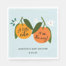 En liten kutie är på vägen Orange Napkins