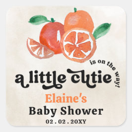 En liten kutik är på väg att Orange babyskor Fyrkantigt Klistermärke