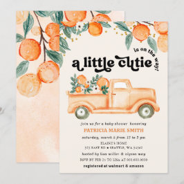 En liten kutik är på väg att Orange babyskor Inbjudningar