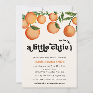 En liten kutik är på väg att Orange babyskor Inbjudningar