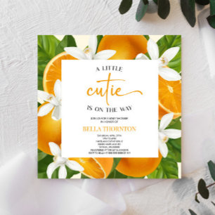 En liten kutik är på väg att Orange babyskor Inbjudningar